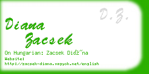 diana zacsek business card